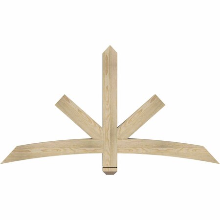 Ekena Millwork Alberta Rough Sawn Timber Gable Bracket, Douglas Fir, 60"W x 32"H x 4"D x 4"F, 13/12 Pitch GBW060X32X0404ALB00RDF